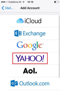 Yahoo mail settings on Iphone