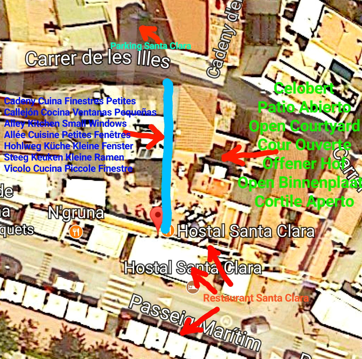 map santa clara hostal estartit