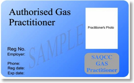 SAQCC Gas Authorized Practitioner Card Front