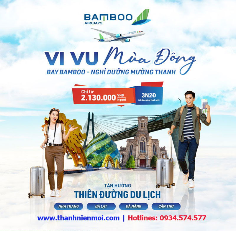 Combo Vé máy bay Bamboo Airways – Khách sạn Mường Thanh giá rẻ