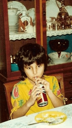 Me at the beginning of my journey to skating party fame.  I thought I was so sexy in this yellow shirt covered with watermelons.  It was fairly low-cut, so I  thought I was pretty scandalous! 