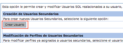 usuarios secundarios