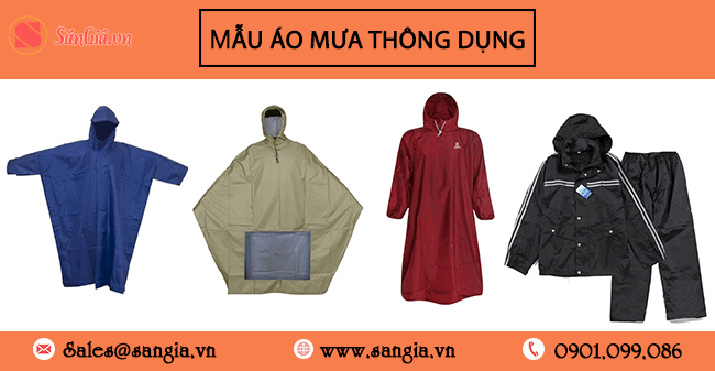 Các mẫu áo mưa quảng cáo thông dụng