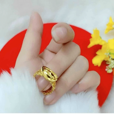 nhẫn kim tiền vàng 24k