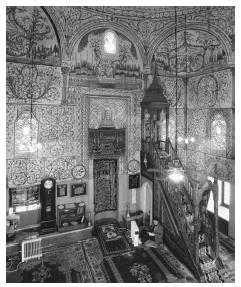 Prayer room at the Mosque of Etem Bay, in the capital city at Tirana.