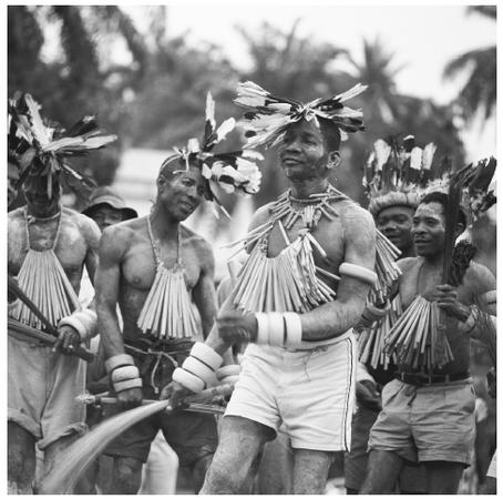 Cameroonian dancers from the Mabeas tribe. Dance is an essential part of many celebrations such as weddings and coronations.