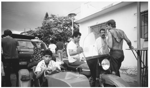 People during a street festival.