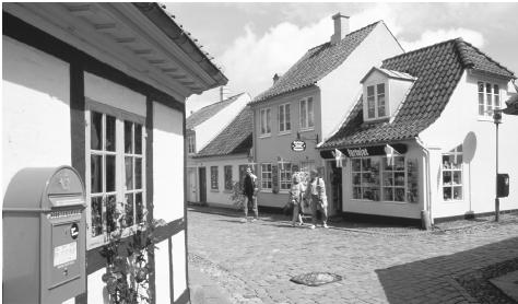 Even large cities such as Odense, shown here, retain traditional architecture and streetscapes.