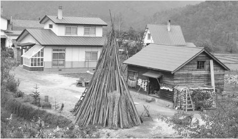 A farmhouse in Hokkaido. Only a small portion of Japan's work force is employed in agriculture.