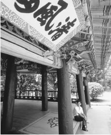 Gables of a Zen Buddhist monastery.