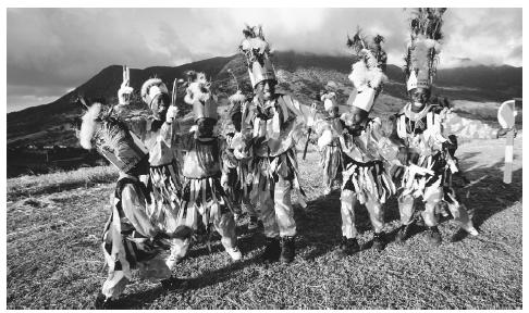 Masquerade dancers on Saint Kitts.