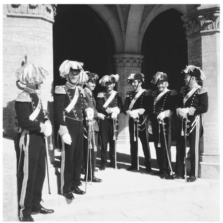 Uniformed guards in San Marino. The country is neutral and has no military nor any alliances with other countries.