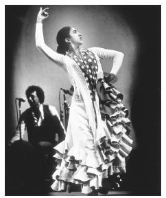 A flamenco dancer in Madrid. This idiom of song, dance, and musical accompaniment is regarded as uniquely Spanish.