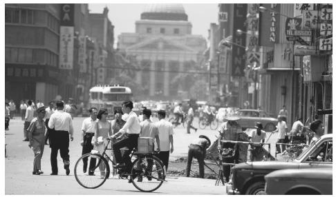 A busy street in downtown Taipei, Taiwan. Taiwan is the second most densely populated country in the world.