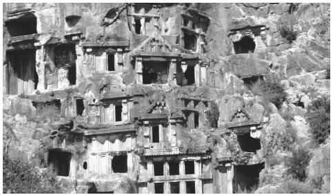 The Lycian Rock Tombs of Myra, Turkey.