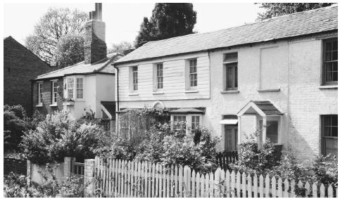 Cottages in Walthamstow Village, London, England. Housing in or near the cities is in very high demand.