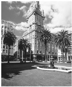 Spanish-style plazas are a common meeting place for Uruguayans.