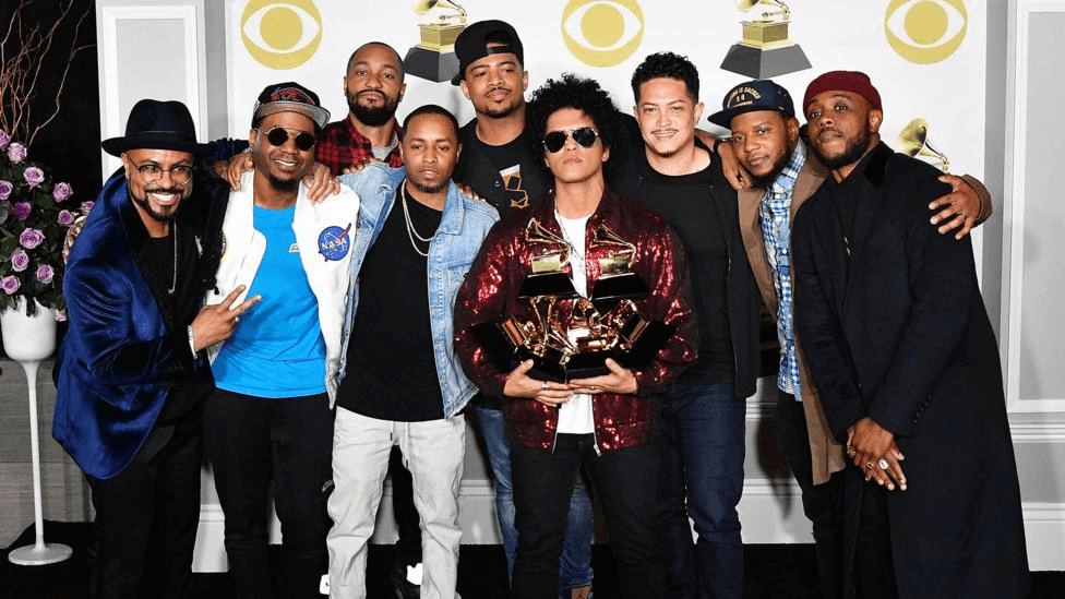 Bruno Mars winning a Grammy Award for That’s What I Like 