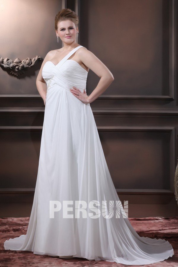 robe de mariée asymétrique longue simple