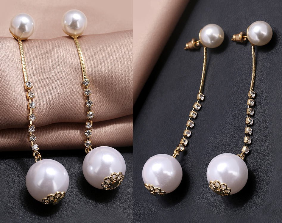 boucles d'oreilles pendants perles