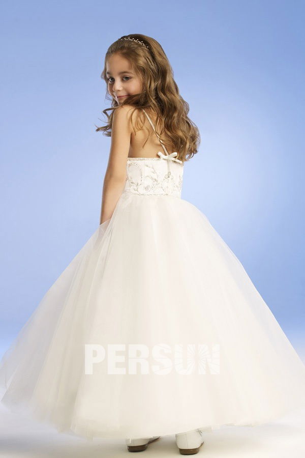 robe cortège fille princesse bretelle en tulle