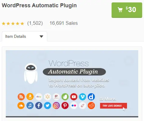 Plugin On CodeCanyon - 16K sales