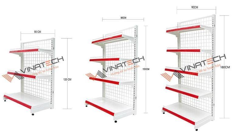 Kệ siêu thị trưng bày sản phẩm do Vinatech sản xuất