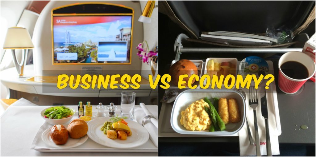 Business Class & Economy class food Difference