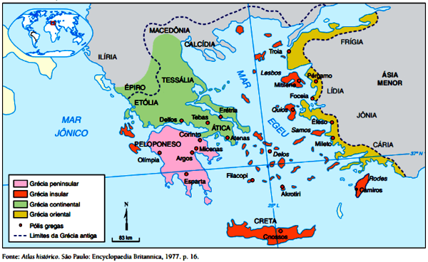 Mapa Grecia Antiga