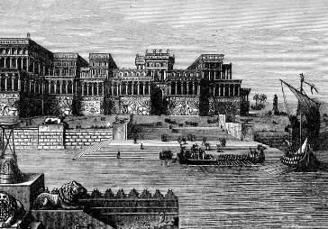 O palácio de Assurbanipal, um dos centros do império assírio. 