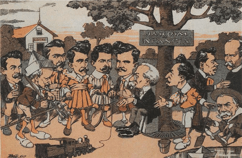 Caricatura de alguns políticos da época da República Oligárquica