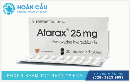 Thuốc Atarax 25mg được dùng trong điều trị dị ứng da, căng thẳng và lo âu quá mức