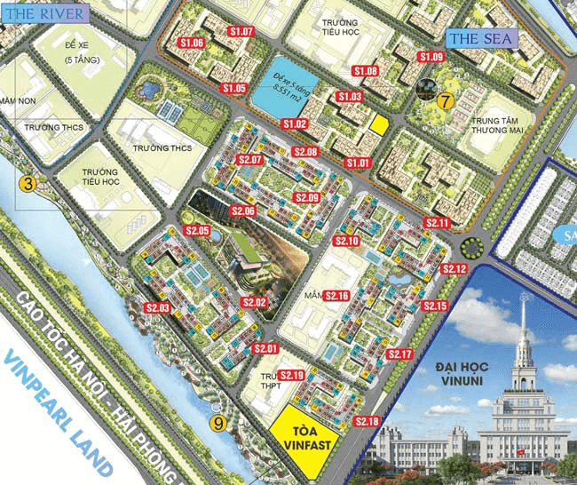 Canh khu căn hộ, chung cư Vinhomes công viên đại dương