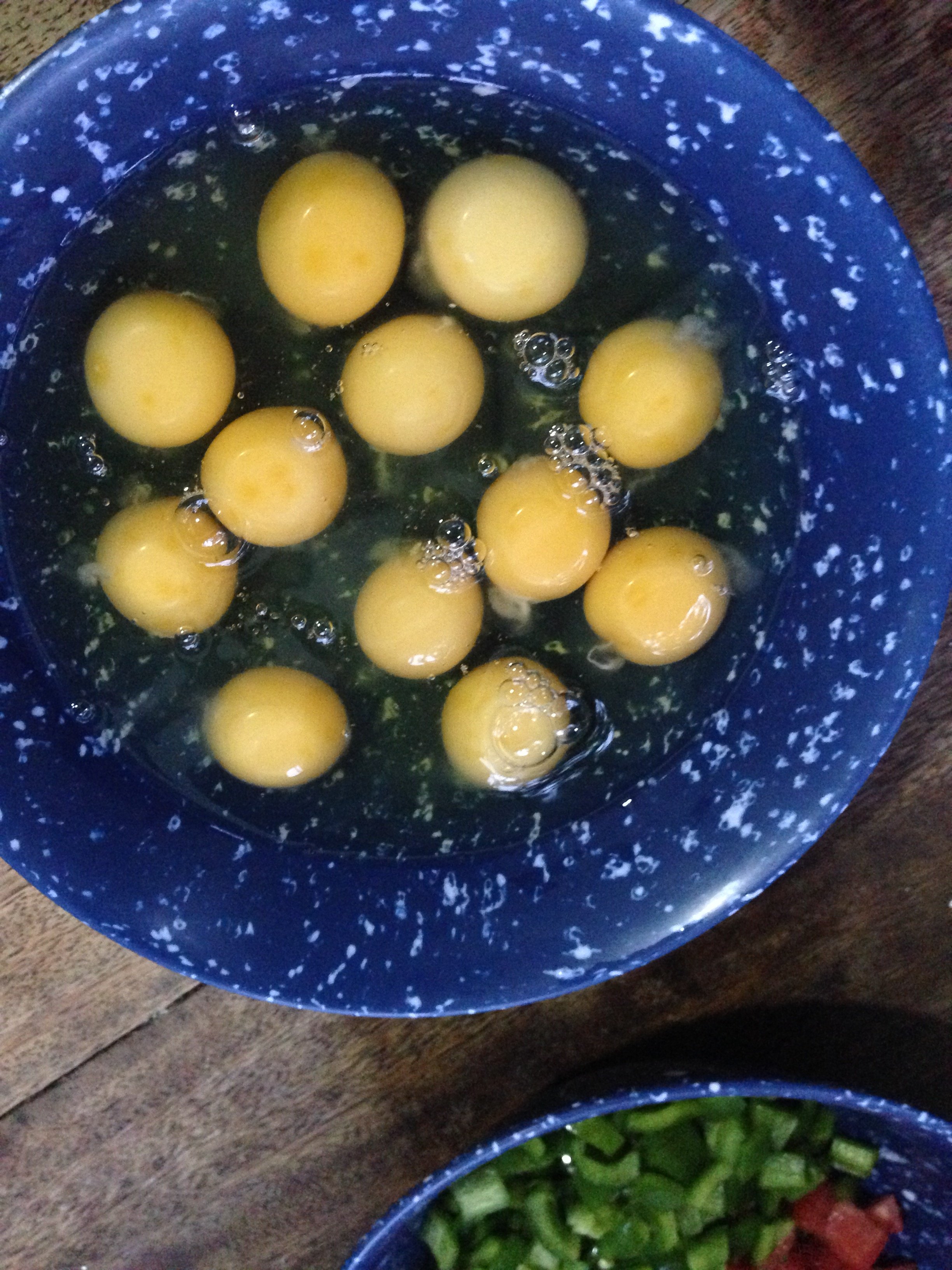 A dozen unbroken egg yolks for your viewing pleasure