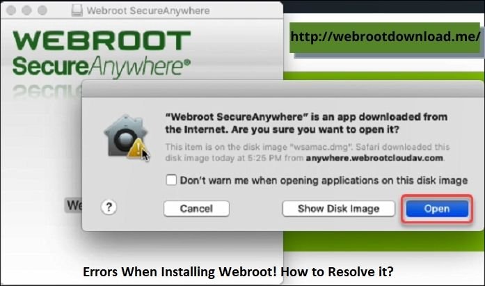 Errors When Installing Webroot Download