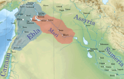 A map detailing the location of Assyria within the Ancient Near East c. 2500 BC.