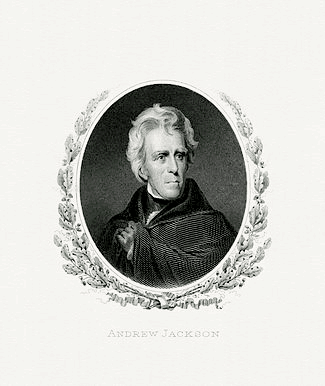 BEP engraved portrait of Jackson as president