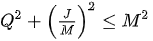 Q^{2}+\left({\tfrac {J}{M}}\right)^{2}\leq M^{2}\,