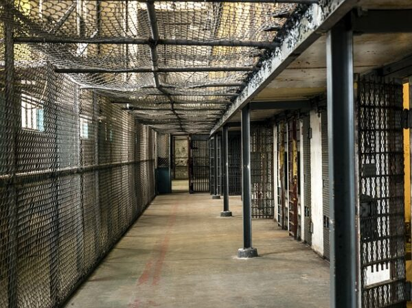 The hallway of Moundsville Penitentiary, one of the most haunted prisons in the US.