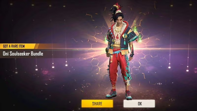 Oni Soulseeker bundle can be obtained in Diamond Royale Free Fire (Image Credit: Ajaz/YT)