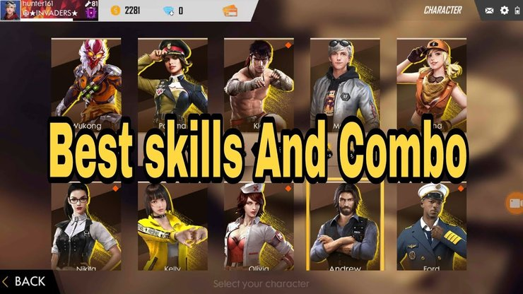 best skill combination in free fire