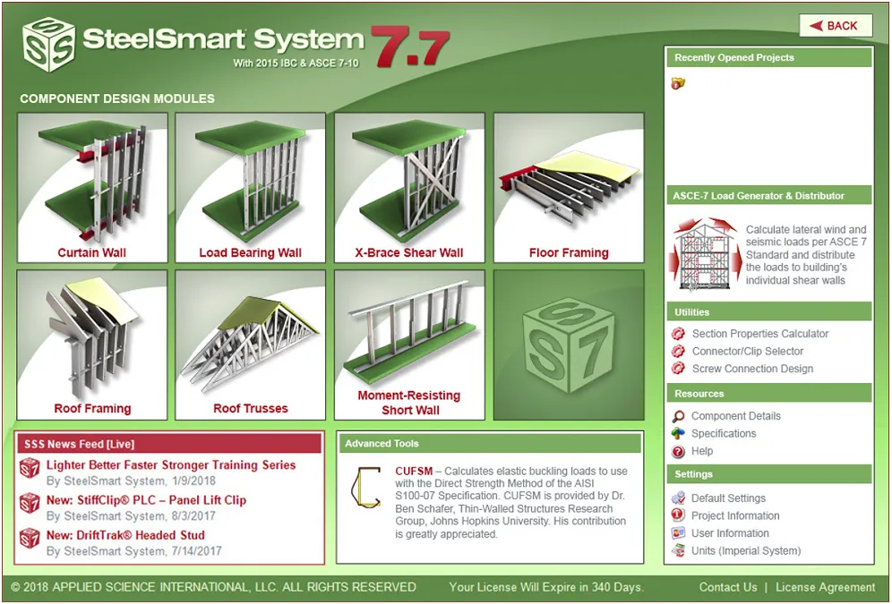 Cold Formed Steel (CFS) Design software- Steel Smart System