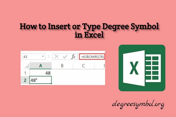 Degree in Symbol in Excel Sheet