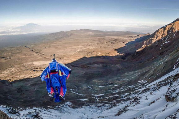 Valery Rozov  - the first BASE jump from Kilimanjaro