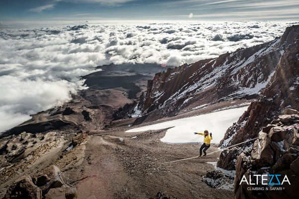 Stephan Siegrist - the first successful highlining on mount Kilimanjaro