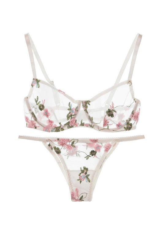 embroidered lingerie set