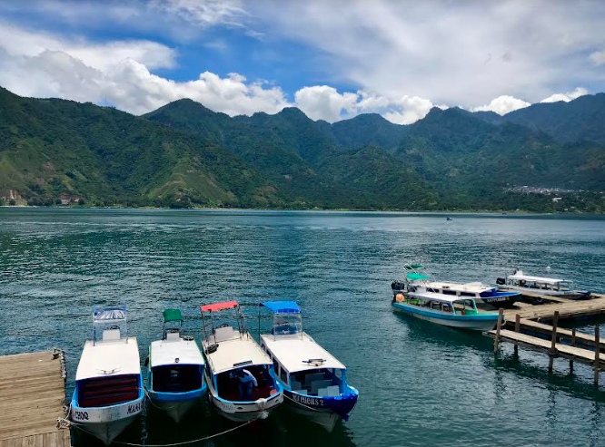 Boat taxis lined up at the docks of San Pedro la Laguna - Lake Atitlán (Photo credit: Phillip LaPalme)