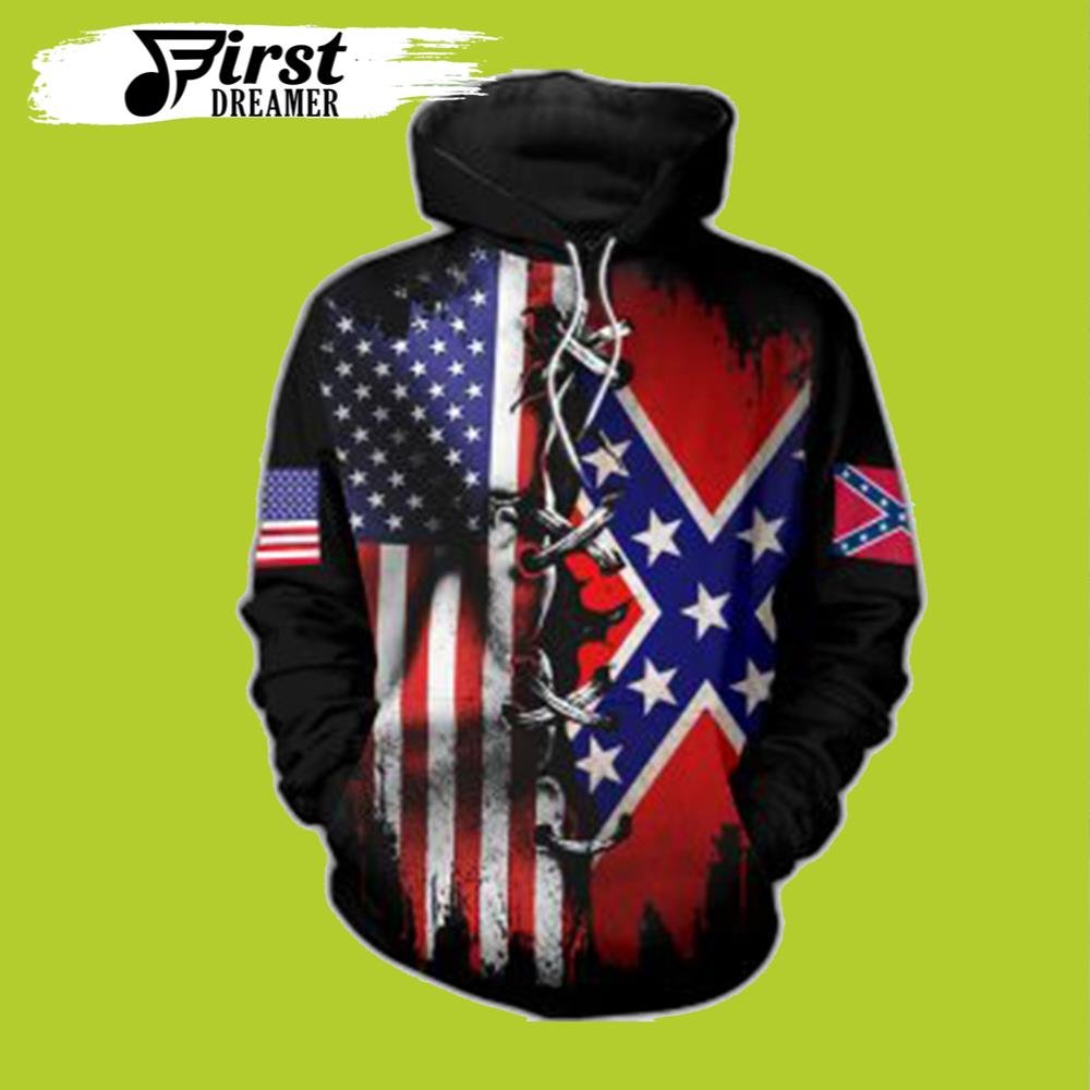 Confederate Flag Hoodie 3d All Over Printed Clothes Rebel Flag Hoodies