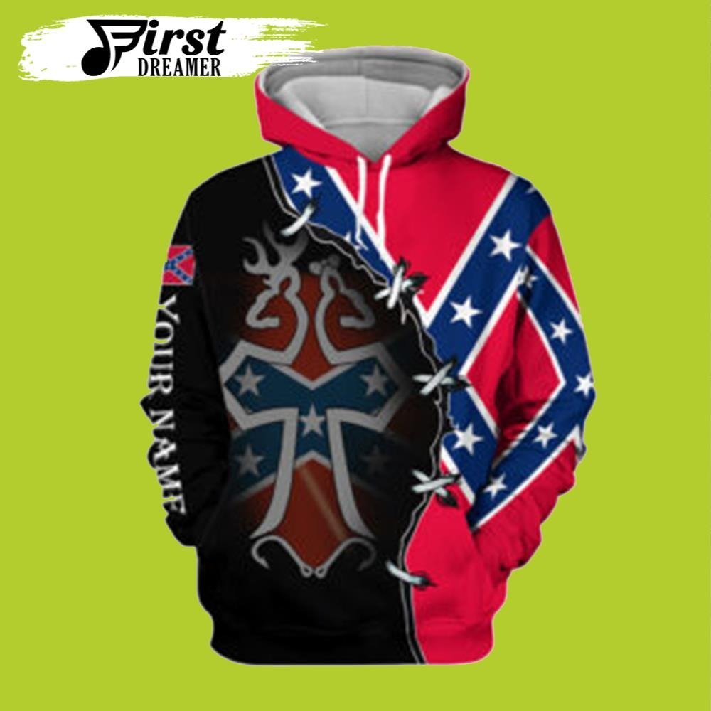 Personalized Name Rebel Flag 3d All Over Printed Rebel Flag Hoodies