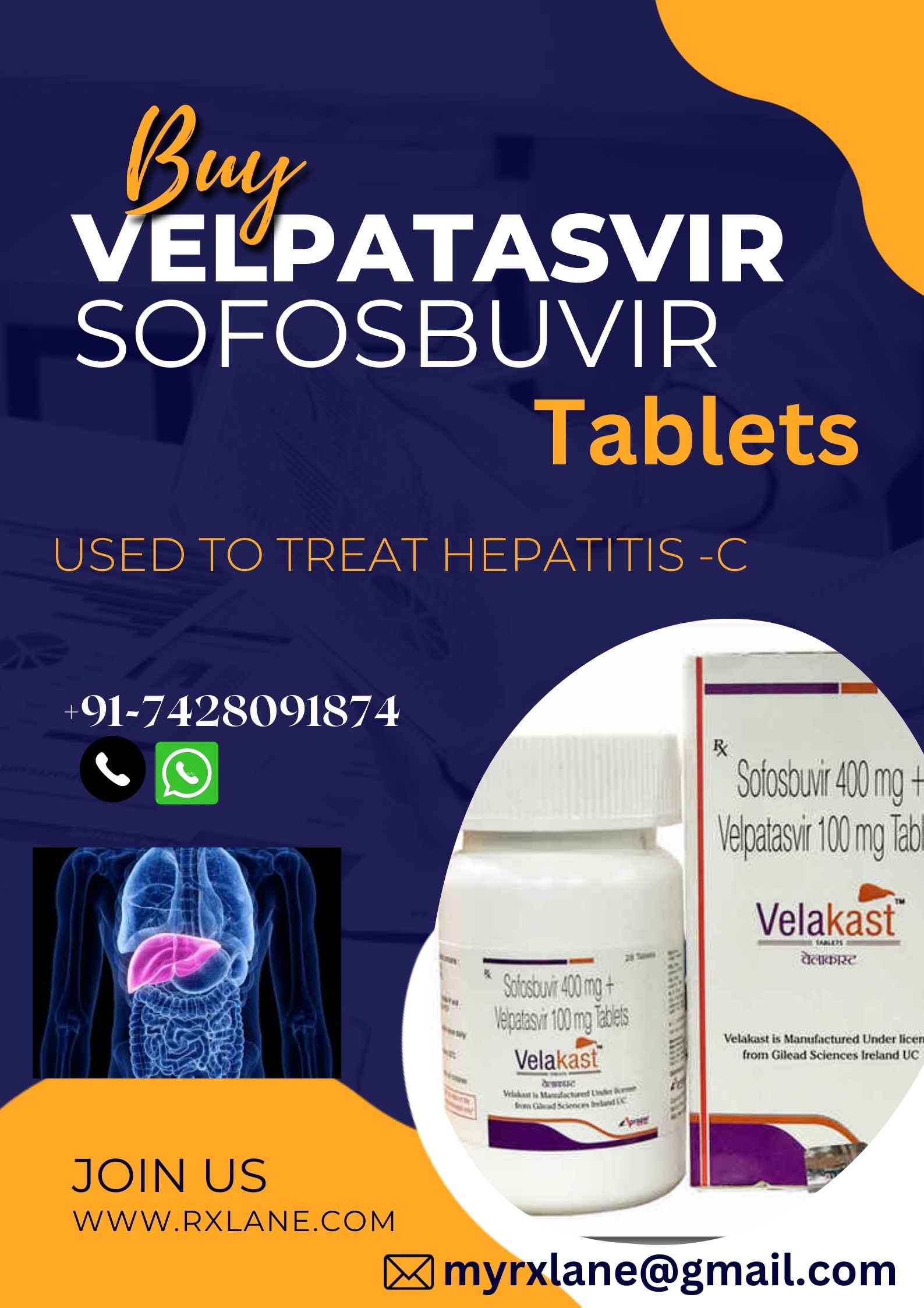 Velpatasvir and Sofosbuvir wholesale Cost USA, Philippines, Thailand, Peru, Japan